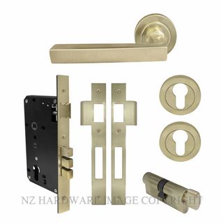 WINDSOR 8229 USB FEDERAL 52MM E85 ROSE HANDLE LOCKSET UNLACQUERED SATIN BRASS