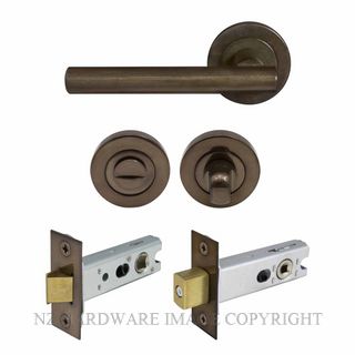 WINDSOR 8207 AB CHARLESTON 52MM ROUND ROSE PRIVACY SET ANTIQUE BRONZE