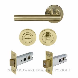 WINDSOR 8207 PB CHARLESTON 52MM ROUND ROSE PRIVACY SET POLISHED BRASS-LACQUERED