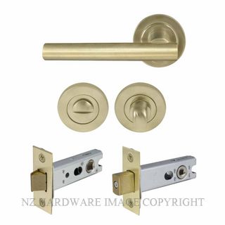 WINDSOR 8207 USB CHARLESTON 52MM ROUND ROSE PRIVACY SET UNLACQUERED SATIN BRASS