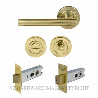 WINDSOR 8207 UB CHARLESTON 52MM ROUND ROSE PRIVACY SET UNLACQUERED BRASS