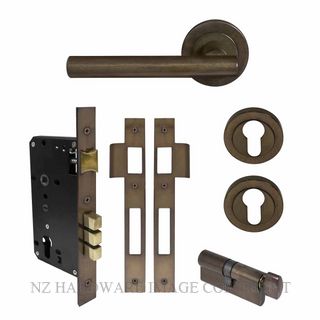 WINDSOR 8209 AB CHARLESTON 52MM ROUND ROSE E85 EURO LOCKSET ANTIQUE BRONZE