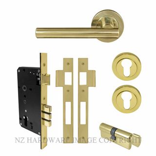 WINDSOR 8209 UB CHARLESTON 52MM ROUND ROSE E85 EURO LOCKSET UNLACQUERED BRASS