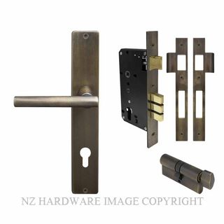 WINDSOR 8274 OR CHARLESTON SQUARE LONGPLATE E85 EURO LOCKSET OIL RUBBED BRONZE