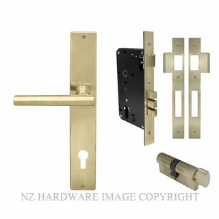 WINDSOR 8274 USB CHARLESTON SQUARE LONGPLATE E85 EURO LOCKSET UNLACQUERED SATIN BRASS
