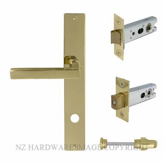 WINDSOR 8276 PB FEDERAL LONGPLATE PRIVACY SET POLISHED BRASS-LACQUERED