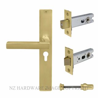 WINDSOR 8277 MSB FEDERAL LONGPLATE E48 ENTRANCE SET MATT SATIN BRASS