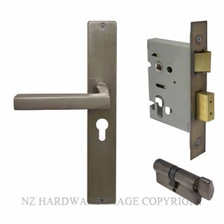 WINDSOR 8277 NB FEDERAL LONGPLATE E48 ENTRANCE SET NATURAL BRONZE