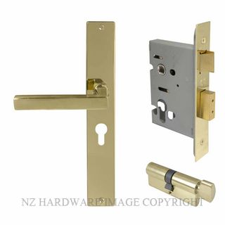 WINDSOR 8277 PB FEDERAL LONGPLATE E48 ENTRANCE SET POLISHED BRASS-LACQUERED