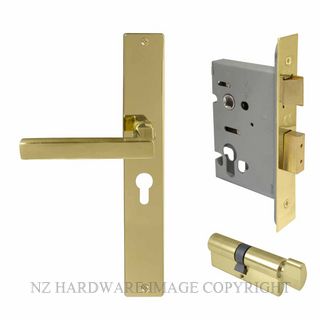 WINDSOR 8277 UB FEDERAL LONGPLATE E48 ENTRANCE SET UNLACQUERED BRASS