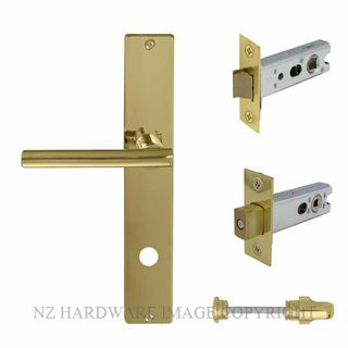 WINDSOR 8272 UB CHARLESTON SQUARE LONGPLATE PRIVACY SET UNLACQUERED BRASS