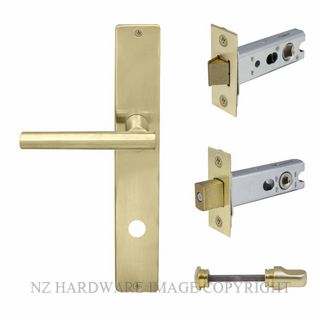 WINDSOR 8272 USB CHARLESTON SQUARE LONGPLATE PRIVACY SET UNLACQUERED SATIN BRASS