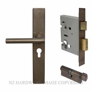 WINDSOR 8273 AB CHARLESTON SQUARE LONGPLATE E48 EURO LOCKSET ANTIQUE BRONZE