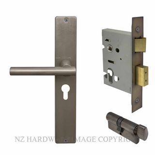 WINDSOR 8273 NB CHARLESTON SQUARE LONGPLATE E48 EURO LOCKSET NATURAL BRONZE