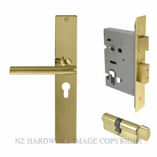 WINDSOR 8273 UB CHARLESTON SQUARE LONGPLATE E48 EURO LOCKSET UNLACQUERED BRASS