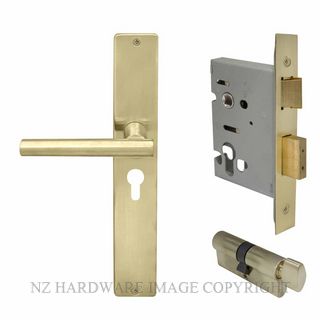 WINDSOR 8273 USB CHARLESTON SQUARE LONGPLATE E48 EURO LOCKSET UNLACQUERED SATIN BRASS