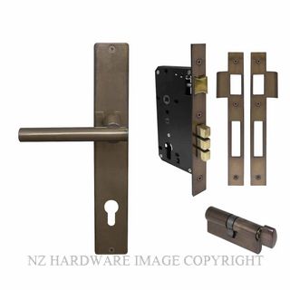 WINDSOR 8274 AB CHARLESTON SQUARE LONGPLATE E85 EURO LOCKSET ANTIQUE BRONZE