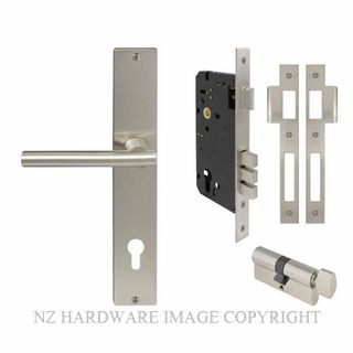 WINDSOR 8274 BN CHARLESTON SQUARE LONGPLATE E85 EURO LOCKSET BRUSHED NICKEL