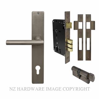 WINDSOR 8274 NB CHARLESTON SQUARE LONGPLATE E85 EURO LOCKSET NATURAL BRONZE