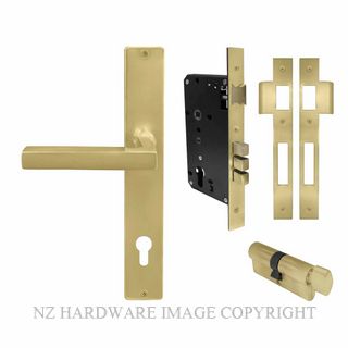 WINDSOR 8288 MSB FEDERAL LONGPLATE E85 ENTRANCE SET MATT SATIN BRASS