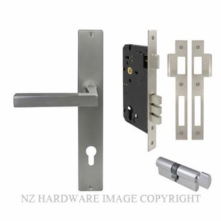 WINDSOR 8288 SC FEDERAL LONGPLATE E85 ENTRANCE SET SATIN CHROME
