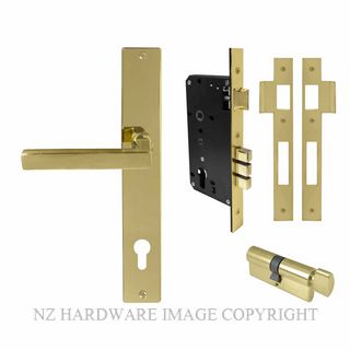 WINDSOR 8288 UB FEDERAL LONGPLATE E85 ENTRANCE SET UNLACQUERED BRASS