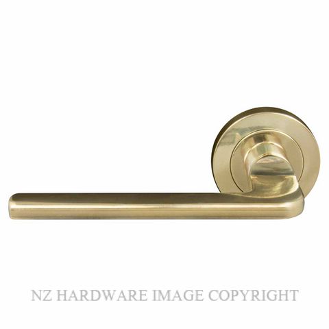 WINDSOR 8211 - 8219 PB CHALET LEVER ON ROSE POLISHED BRASS-LACQUERED