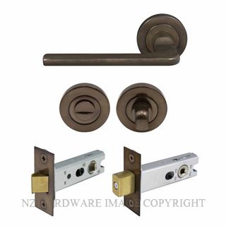 WINDSOR 8217 AB CHALET 52MM ROUND ROSE PRIVACY SET ANTIQUE BRONZE