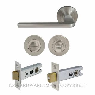 WINDSOR 8217 BN CHALET 52MM ROUND ROSE PRIVACY SET BRUSHED NICKEL