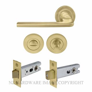 WINDSOR 8217 MSB CHALET 52MM ROUND ROSE PRIVACY SET MATT SATIN BRASS