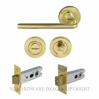 WINDSOR 8217 UB CHALET 52MM ROUND ROSE PRIVACY SET UNLACQUERED BRASS
