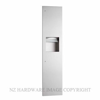 BOBRICK B3803 RECESSED COMBO TOWEL & WASTE BIN TRIMLINE SERIES SATIN STAINLESS