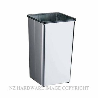 INDENT BOBRICK B2260 FLOOR STANDING OPENTOP BIN SATIN STAINLESS