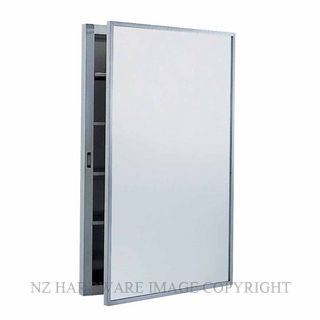 INDENT BOBRICK B398 MEDICINE CABINET RECESSED SHELVES SATIN STAINLESS