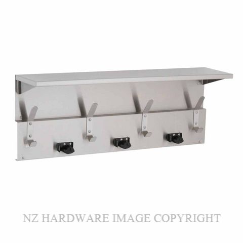 INDENT BOBRICK B239x34 SHELF AND MOP HOLDER UTILITY SHELF-MOP-BROOM HOLDERS- RAG HOOKS SATIN STAINLESS