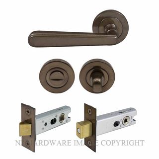 WINDSOR 8237 AB VILLA 52MM ROUND ROSE PRIVACY SET ANTIQUE BRONZE