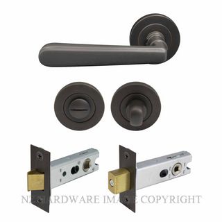 WINDSOR 8237 DRB VILLA 52MM ROUND ROSE PRIVACY SET DARK ROMAN BRASS