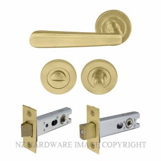 WINDSOR 8237 MSB VILLA 52MM ROUND ROSE PRIVACY SET MATT SATIN BRASS
