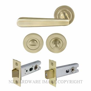 WINDSOR 8237 USB VILLA 52MM ROUND ROSE PRIVACY SET UNLACQUERED SATIN BRASS