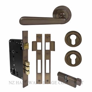 WINDSOR 8239 AB VILLA 52MM ROUND ROSE E85 EURO LOCKSET ANTIQUE BRONZE