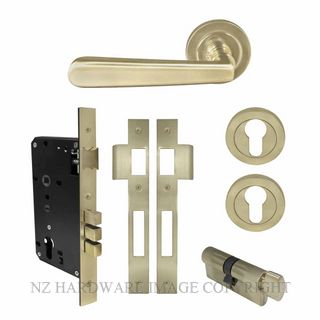 WINDSOR 8239 USB VILLA 52MM ROUND ROSE E85 EURO LOCKSET UNLACQUERED SATIN BRASS