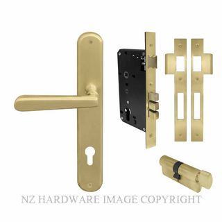 WINDSOR 8292 MSB VILLA OVAL LONGPLATE E85 LOCKSET MATT SATIN BRASS