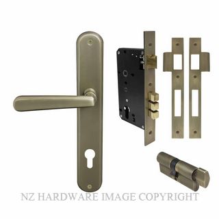 WINDSOR 8292 RB VILLA OVAL LONGPLATE E85 LOCKSET ROMAN BRASS