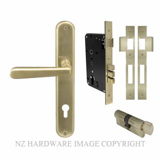 WINDSOR 8292 USB VILLA OVAL LONGPLATE E85 LOCKSET UNLACQUERED SATIN BRASS