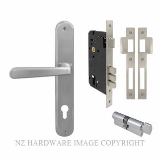 WINDSOR 8292 SC VILLA OVAL LONGPLATE E85 LOCKSET SATIN CHROME