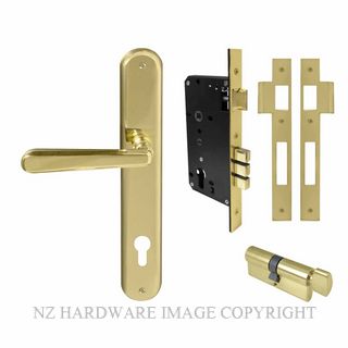 WINDSOR 8292 UB VILLA OVAL LONGPLATE E85 LOCKSET UNLACQUERED BRASS