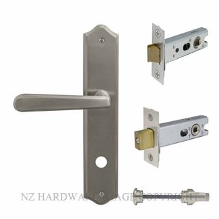 WINDSOR 8294 BN VILLA TRADITIONAL LONGPLATE PRIVACY SET BRUSHED NICKEL