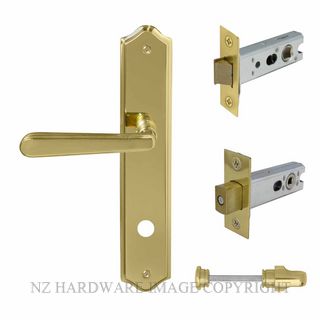 WINDSOR 8294 UB VILLA TRADITIONAL LONGPLATE PRIVACY SET UNLACQUERED BRASS