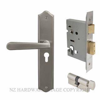 WINDSOR 8295 BN VILLA TRADITIONAL LONGPLATE E48 LOCKSET BRUSHED NICKEL