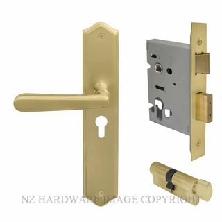 WINDSOR 8295 MSB VILLA TRADITIONAL LONGPLATE E48 LOCKSET MATT SATIN BRASS